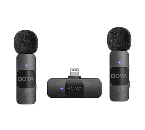 Беспроводной микрофон Boya BY-V2 (2 микрофона) 2,4 ГГц, совместимый с iOS-устройствами  #1