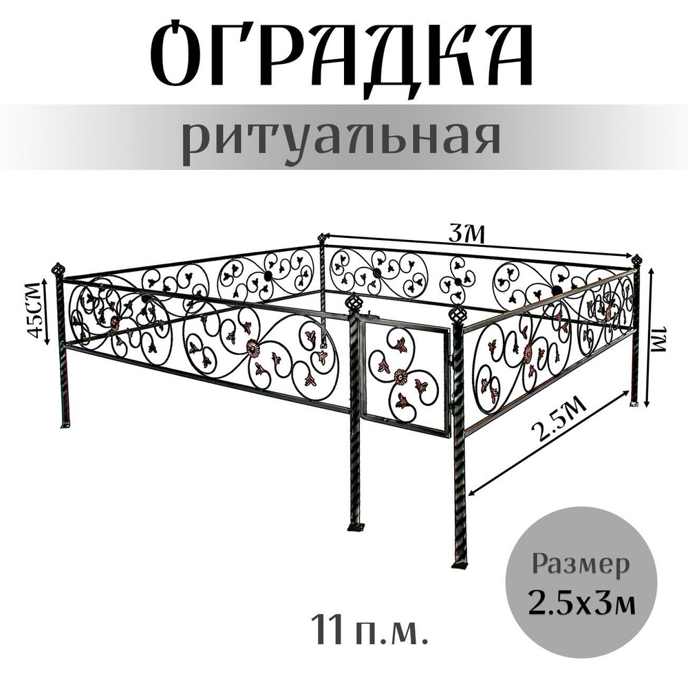 Оградка на могилу: стандартные размеры на 1 и 2 места | Сороковины | Дзен