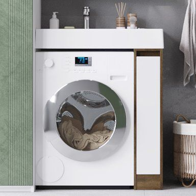 Тумба с раковиной AQUATON Лондри подвесная, под стиральную машину ...