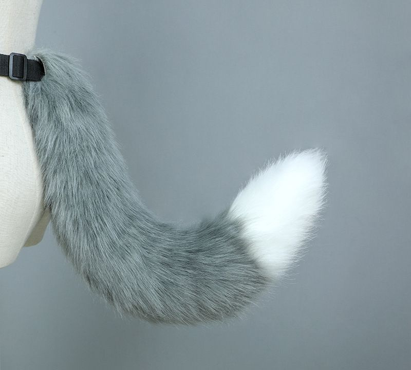 Лисий хвост, Серый и белый, для косплея, вечеринок, карнавалов - купить ...