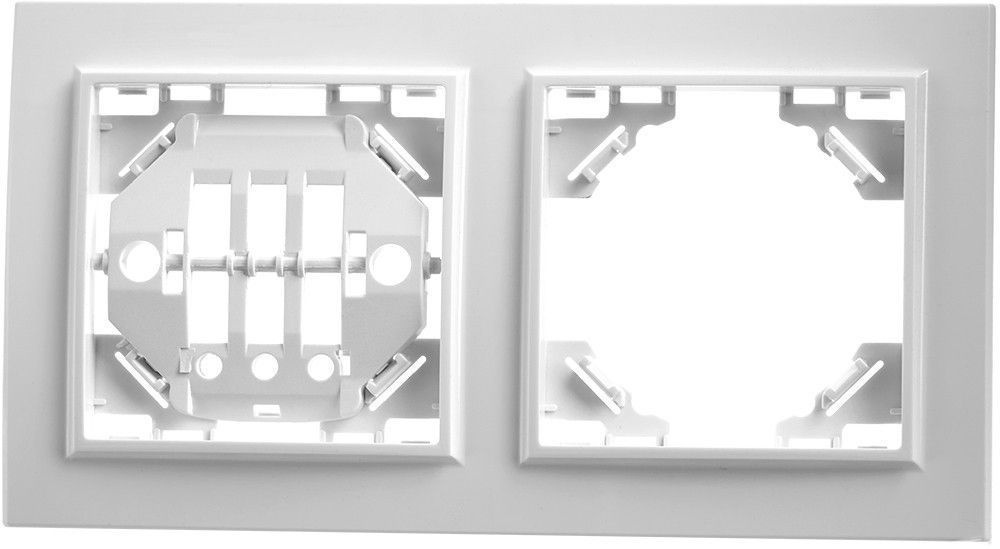 Рамка двухместная горизонтальная, серия Эрна, PFR00-9002-01, белый  #1