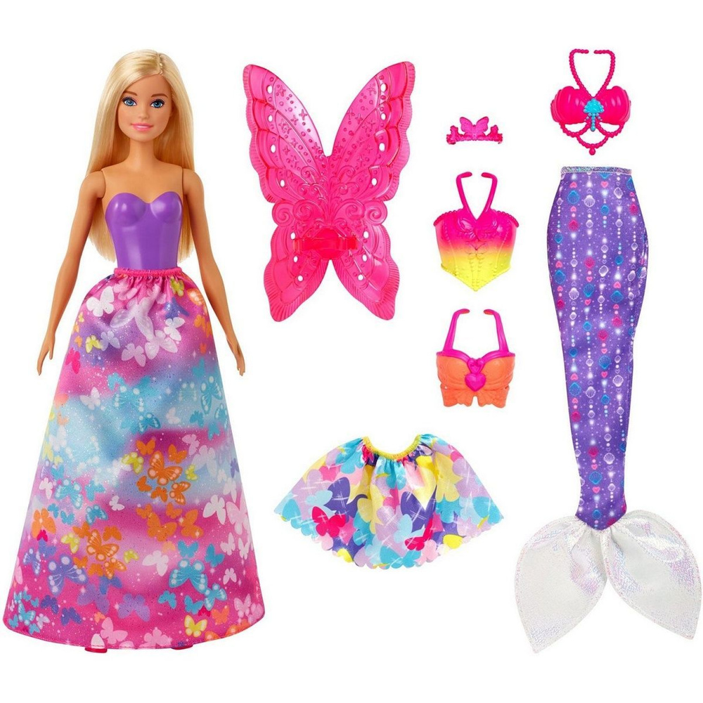 Набор игровой Barbie Дримтопия 3в1 Кукла-русалка +аксессуары GJK40