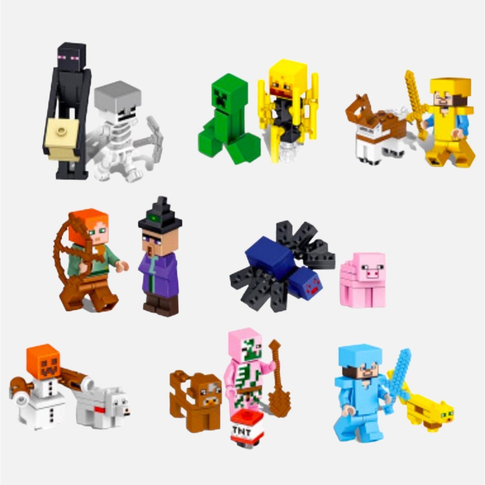 Конструктор Майнкрафт фигурки Стив, Эндермен, Крипер, Алекс-DT - купить ...