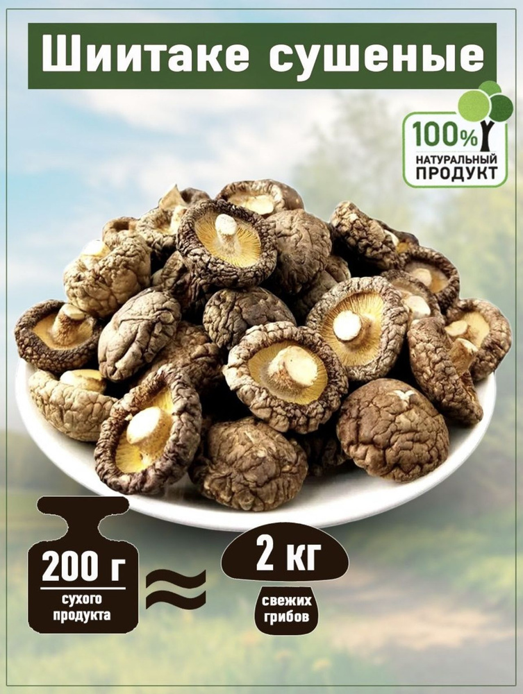 Сушеные грибы шиитаке 200 г. #1