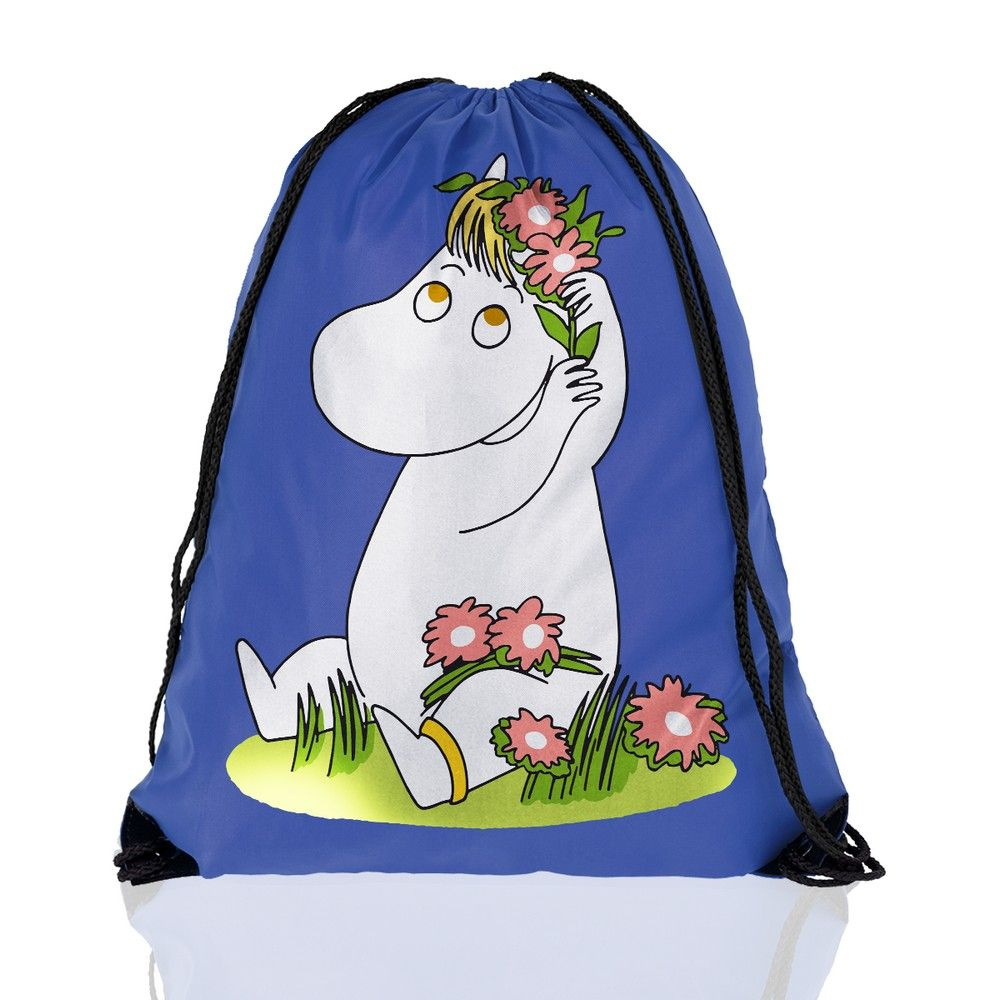 Мешок для сменной обуви ДТФ синий moomin (муми тролли, Мама, Снусмумрик, Мюмля, Туве янсон, Сказки, Уют, #1