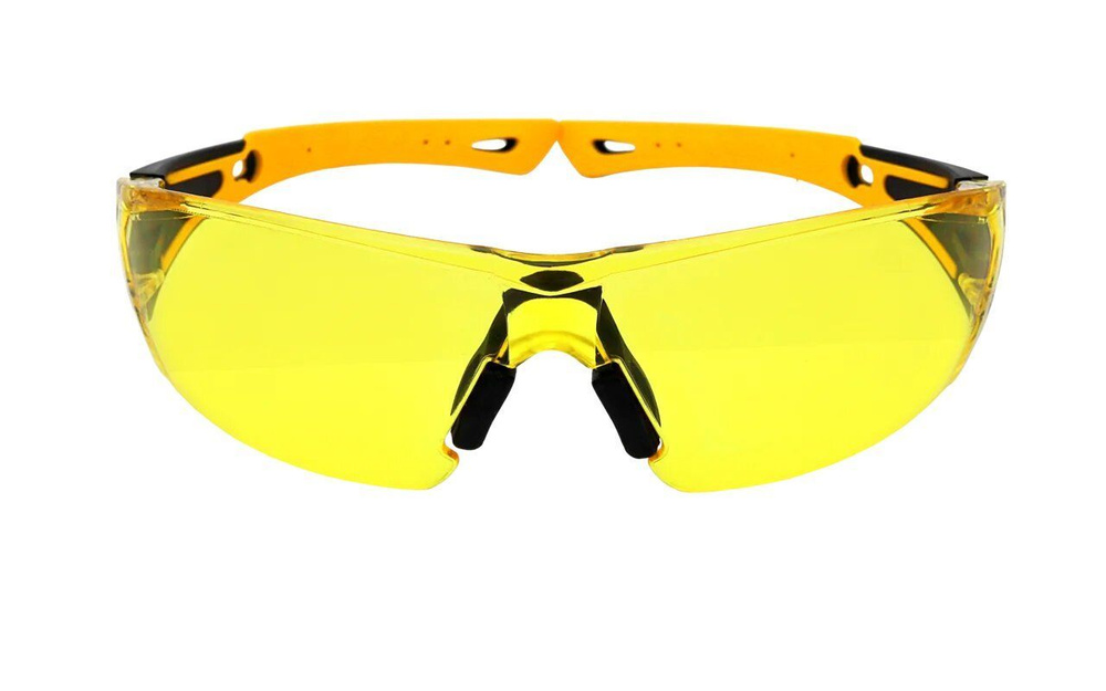 Очки защитные поликарбонатные с комбинированными дужками желтые  #1