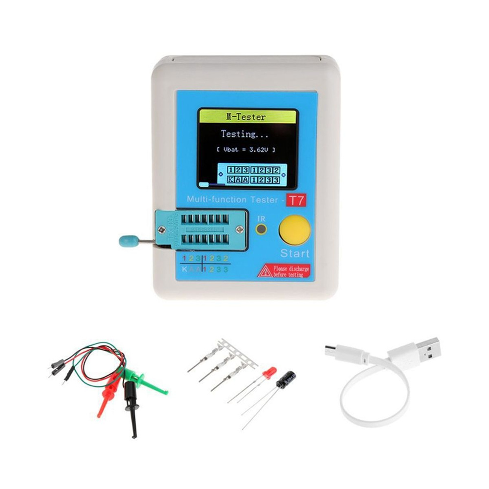 LCR-T7 Новый тестер транзисторов, измеритель емкости, тестер ESR ...