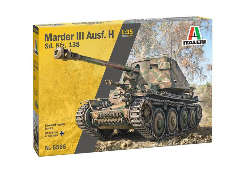 Сборная модель Italeri 6566ИТ Самоходка Sd.Kfz.138 MARDER III Ausf. H (10013160/011122/3526709, ИТАЛИЯ) #1