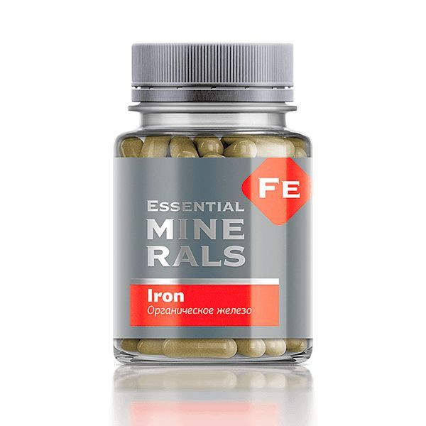 Essential Minerals Органическое железо Iron, 60 капсул по 500 мг купить ...
