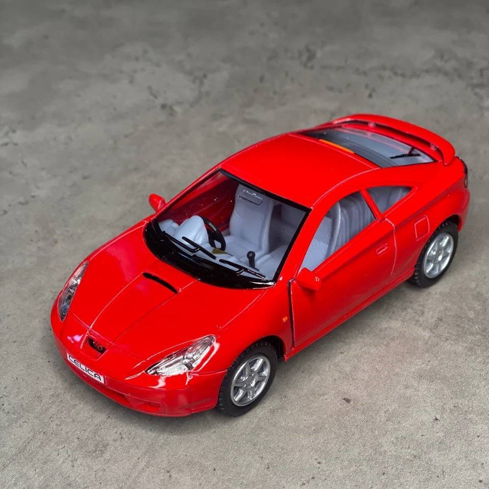 Машинка металлическая Kinsmart 1:34 Toyota Celica Тойота Селика 5038DKT  инерционная, двери открываются / Красный - купить с доставкой по выгодным  ценам в интернет-магазине OZON (963021680)