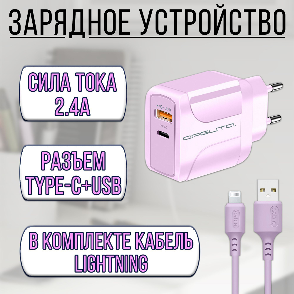 Сетевое зарядное устройство Орбита 209636kjr, USB Type-C, USB 2.0 Type-A -  купить по выгодной цене в интернет-магазине OZON (1087613359)