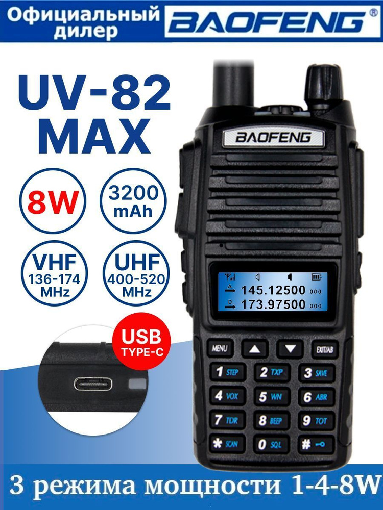 Радиостанция Baofeng Baofeng-maximov._черный, 128 каналов - купить по ...