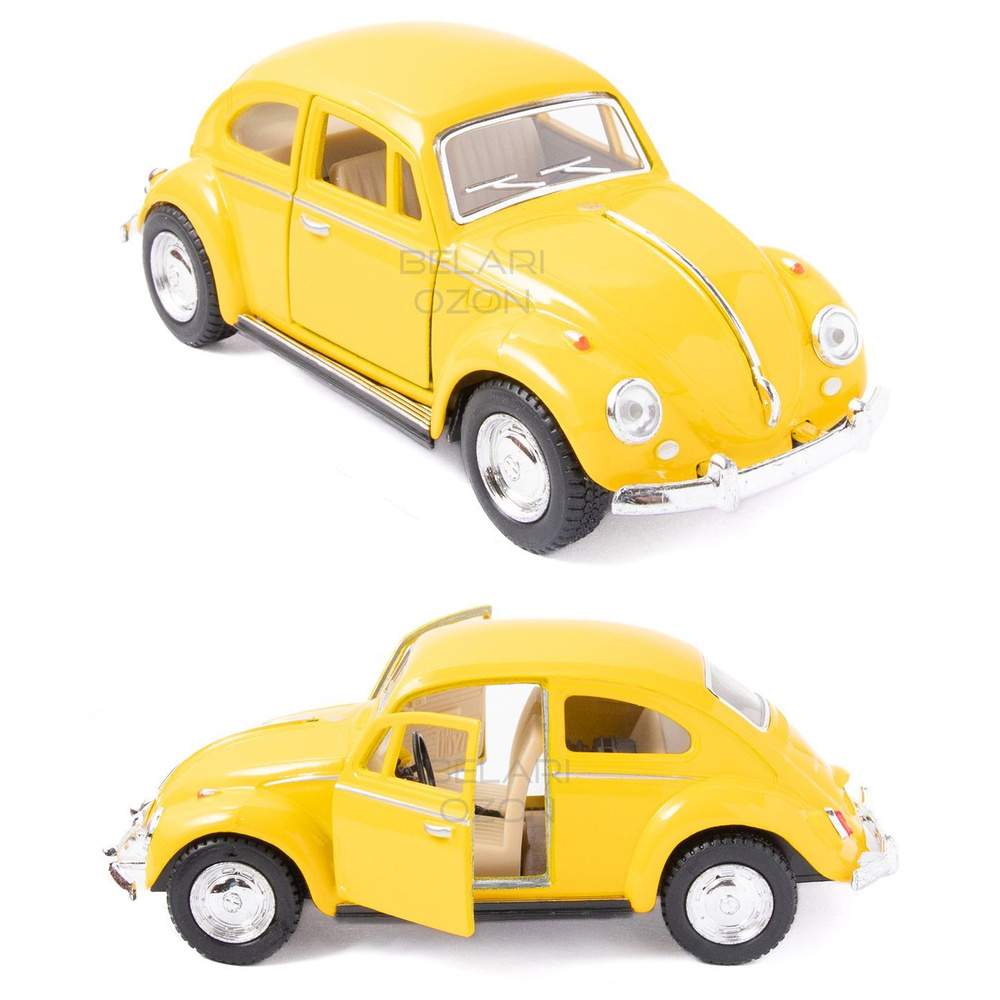 Машинка металлическая Kinsmart 1:32 1967 Volkswagen Classical Beetle  (Фольксваген Жук) KT5057D инерционная, двери открываются / Желтый - купить  с доставкой по выгодным ценам в интернет-магазине OZON (555369123)