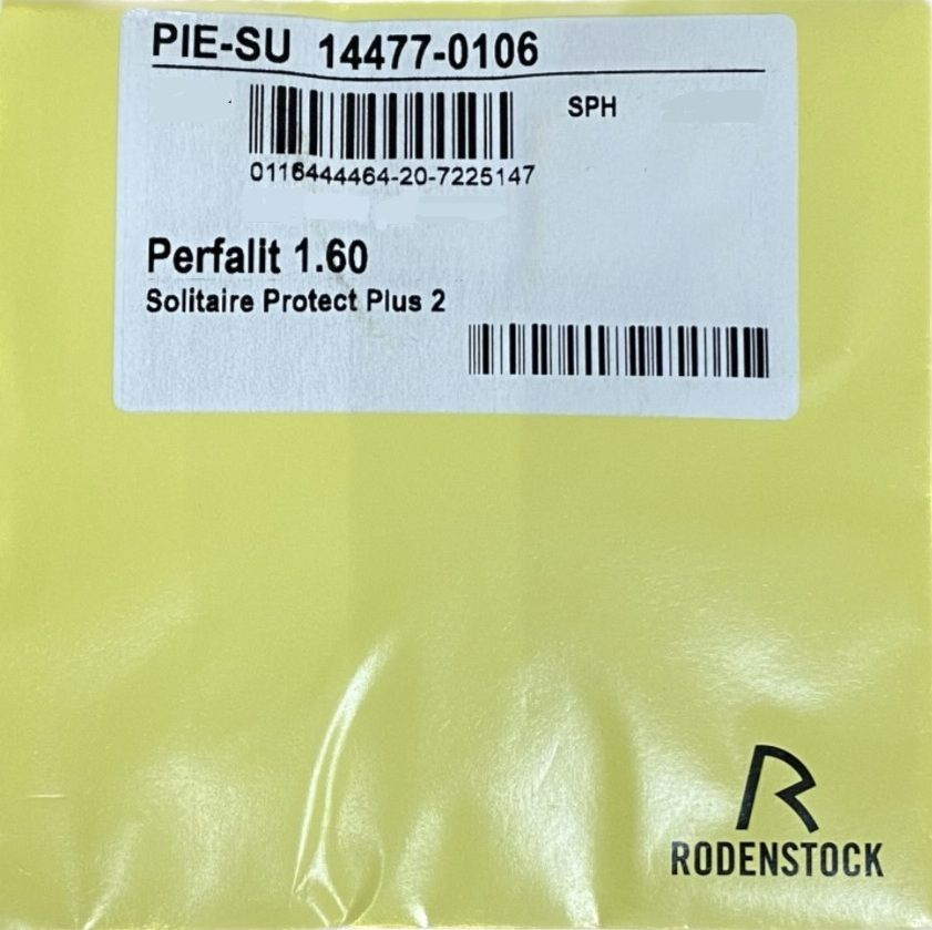 Линза для очков 1.60 Rodenstock Perfalit Solitaire Protect Plus 2 Sph -0.75 диаметр 75  #1