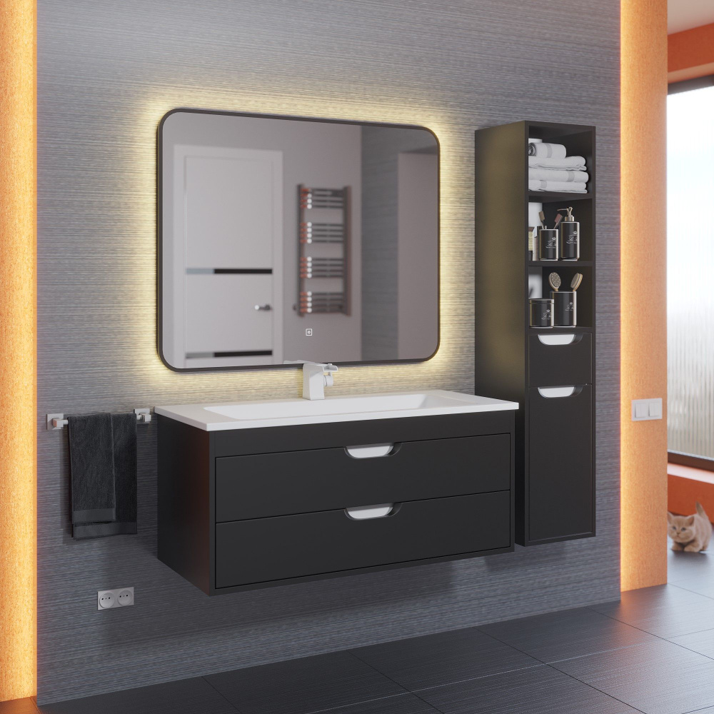 Зеркало для ванной Uperwood "Modul прямоугольное теплая подсветка", 80 ...
