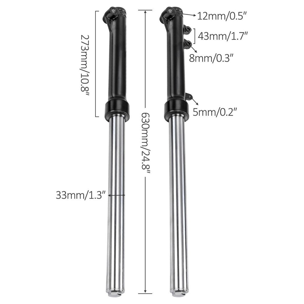 Вилка передняя 630 мм 33 мм для питбайк #1