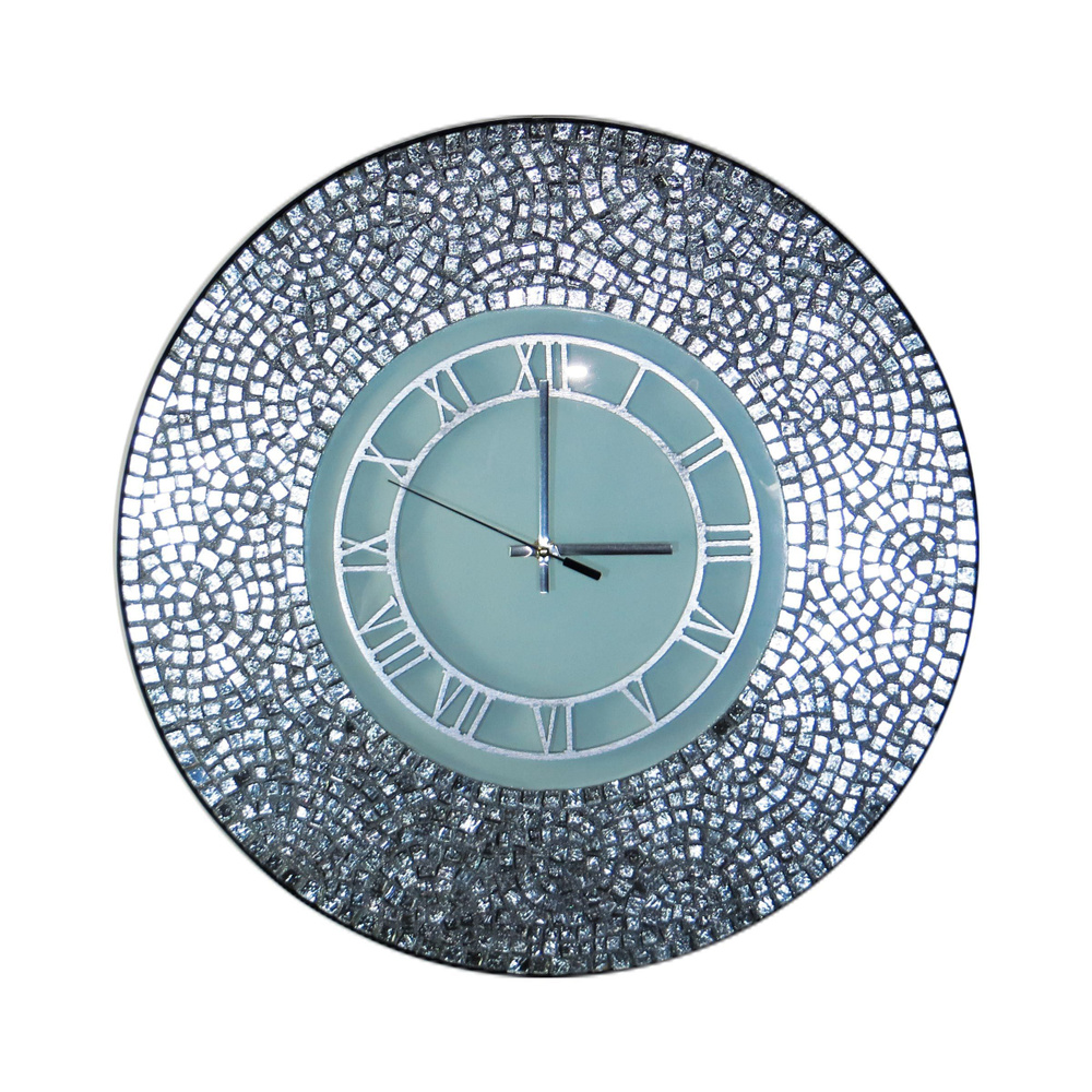 Эксклюзивные настенные часы "Серебряные Спирали", белый циферблат ...