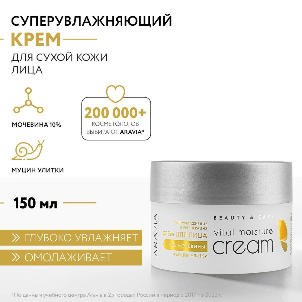 ARAVIA Professional Крем для лица суперувлажнение и регенерация с мочевиной 10% и муцином улитки, 150 #1