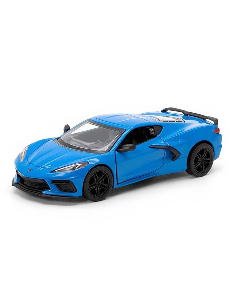 Машинка металлическая Kinsmart Модель Chevrolet Corvette 2021. Синяя. 1/36. В Коробке. инерционная, двери #1