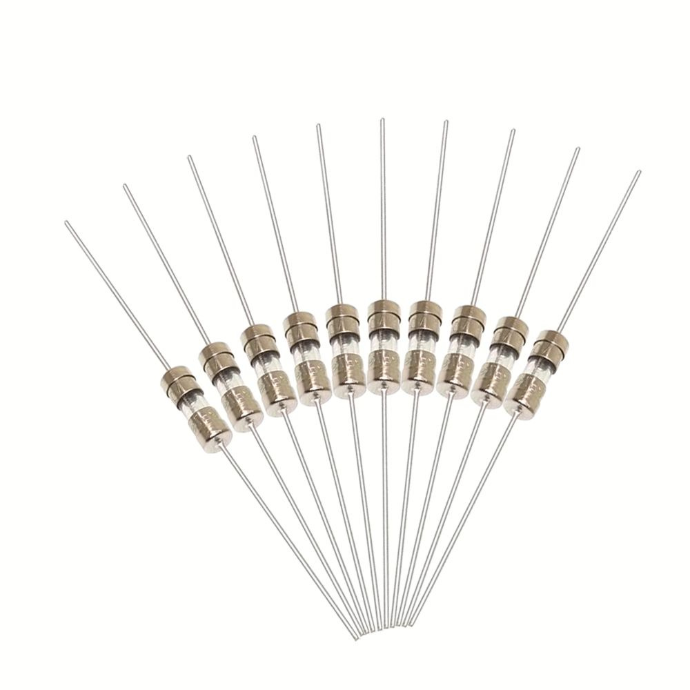 10 шт. Стеклянный Предохранитель с ножками T6.3А 250В 3.6x10мм - купить ...