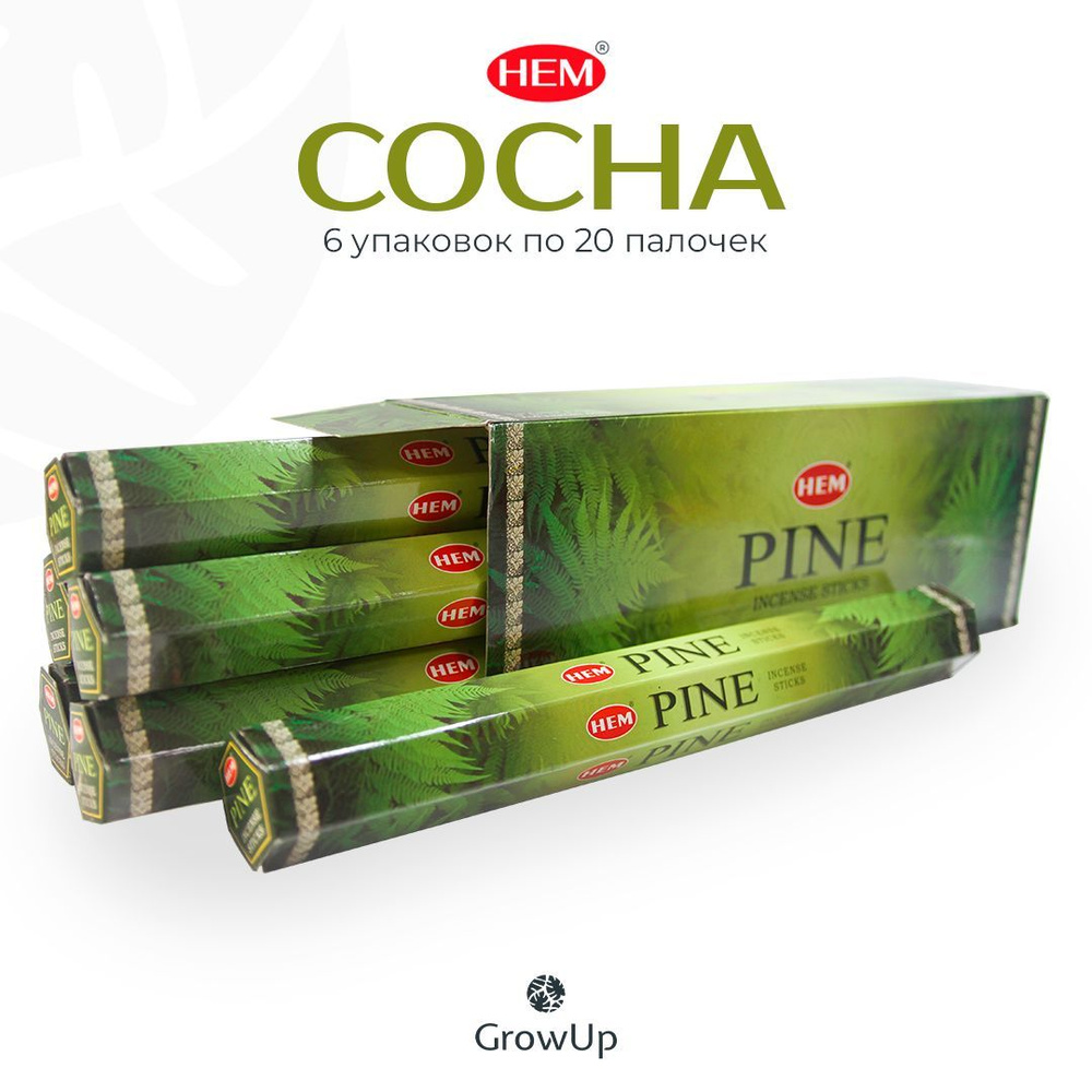 HEM Сосна - 6 упаковок по 20 шт - ароматические благовония, палочки, Pine - Hexa ХЕМ  #1