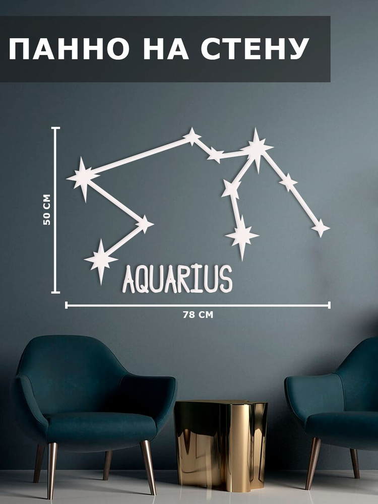 Панно на стену наклейка декор картина Aquarius Водолей #1