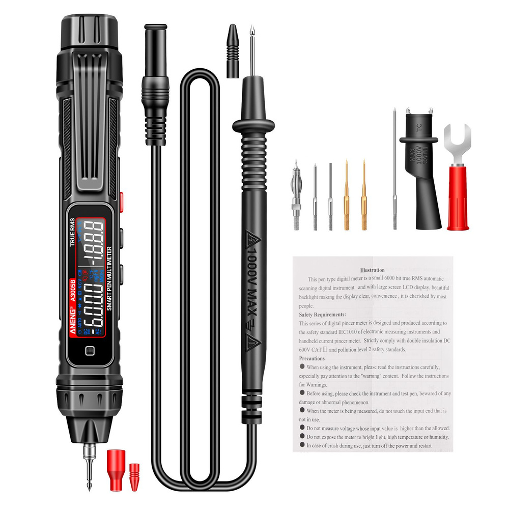 ANENG A3005A/B Цифровой интеллектуальный профессиональный мультиметр с датчиком Pen Фазовая последовательность #1