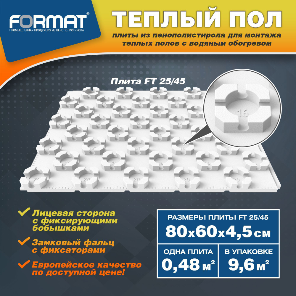 Утеплитель для теплого пола FORMAT, плотность 33 кг/м3 - купить по выгодной  цене в интернет-магазине OZON (1179000946)