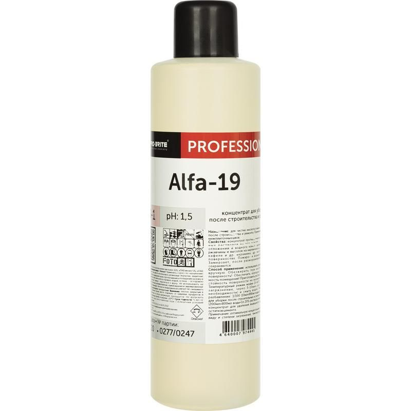 Средство для уборки после строительства и ремонта Pro-Brite Alfa-19, 1 л.  #1