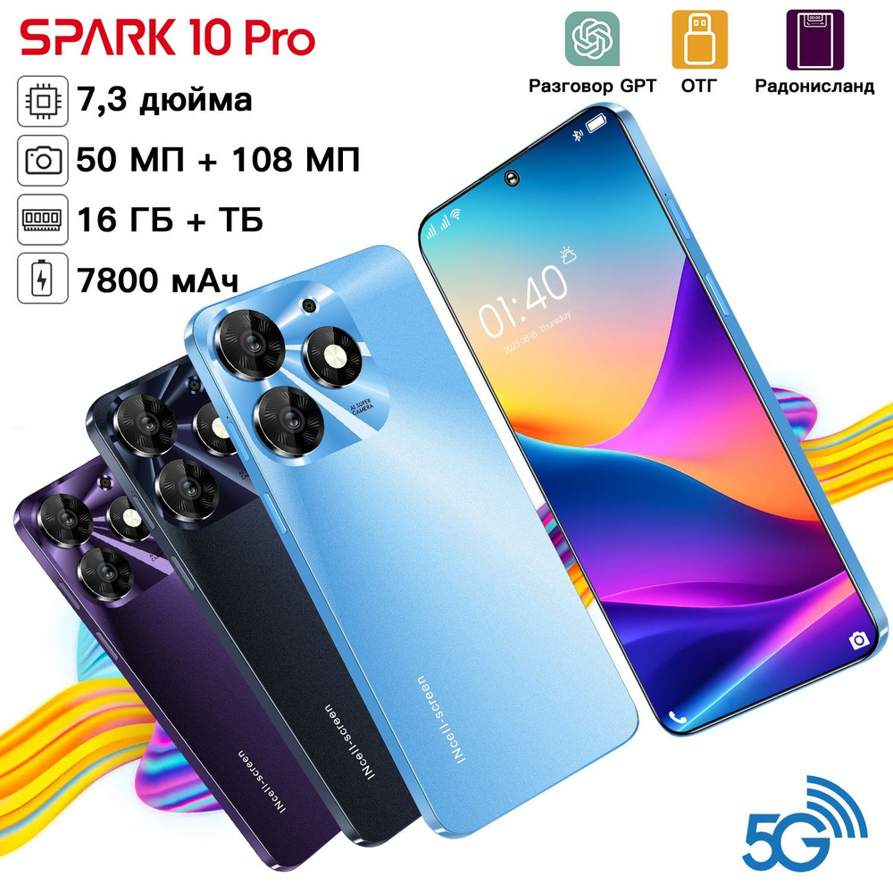 Смартфон Toeno Spark 10 Pro-8514-5456-9658-465897-9171-6 - купить по  выгодной цене в интернет-магазине OZON (1344491599)