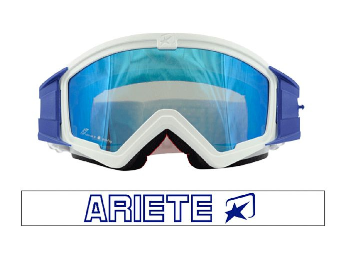 Кроссовые очки маска ARIETE MUDMAX WHITE/BLUE LENS #1