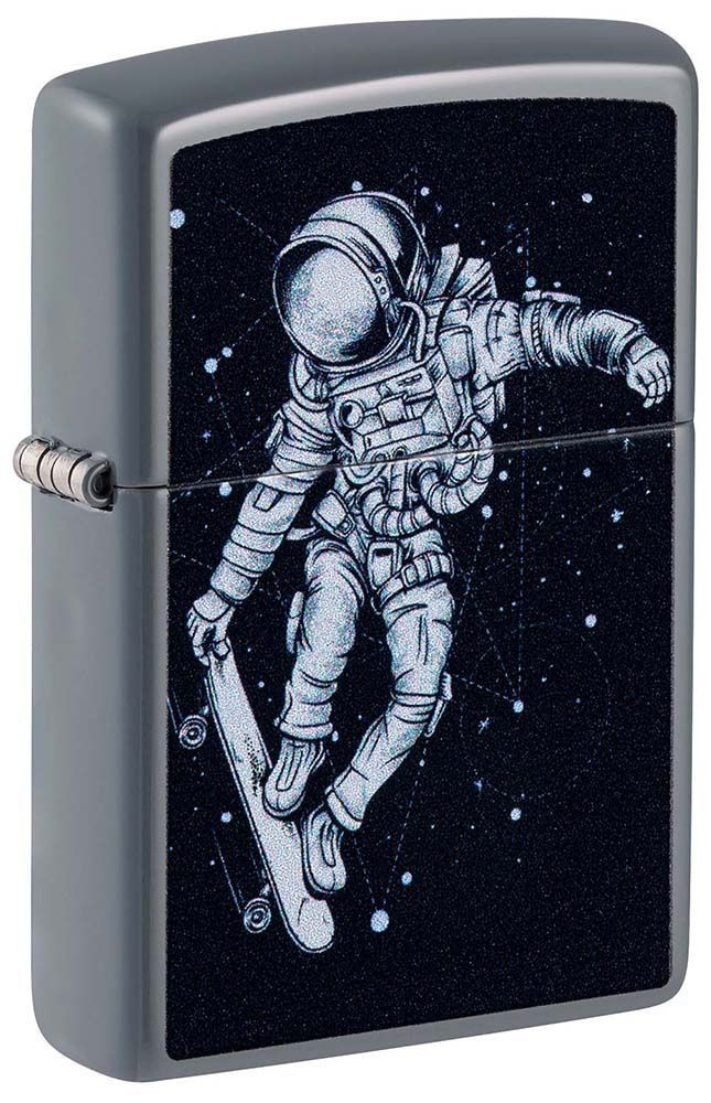 Зажигалка бензиновая Skateboarding Astronaut ZIPPO 48644 серая кремниевая  #1