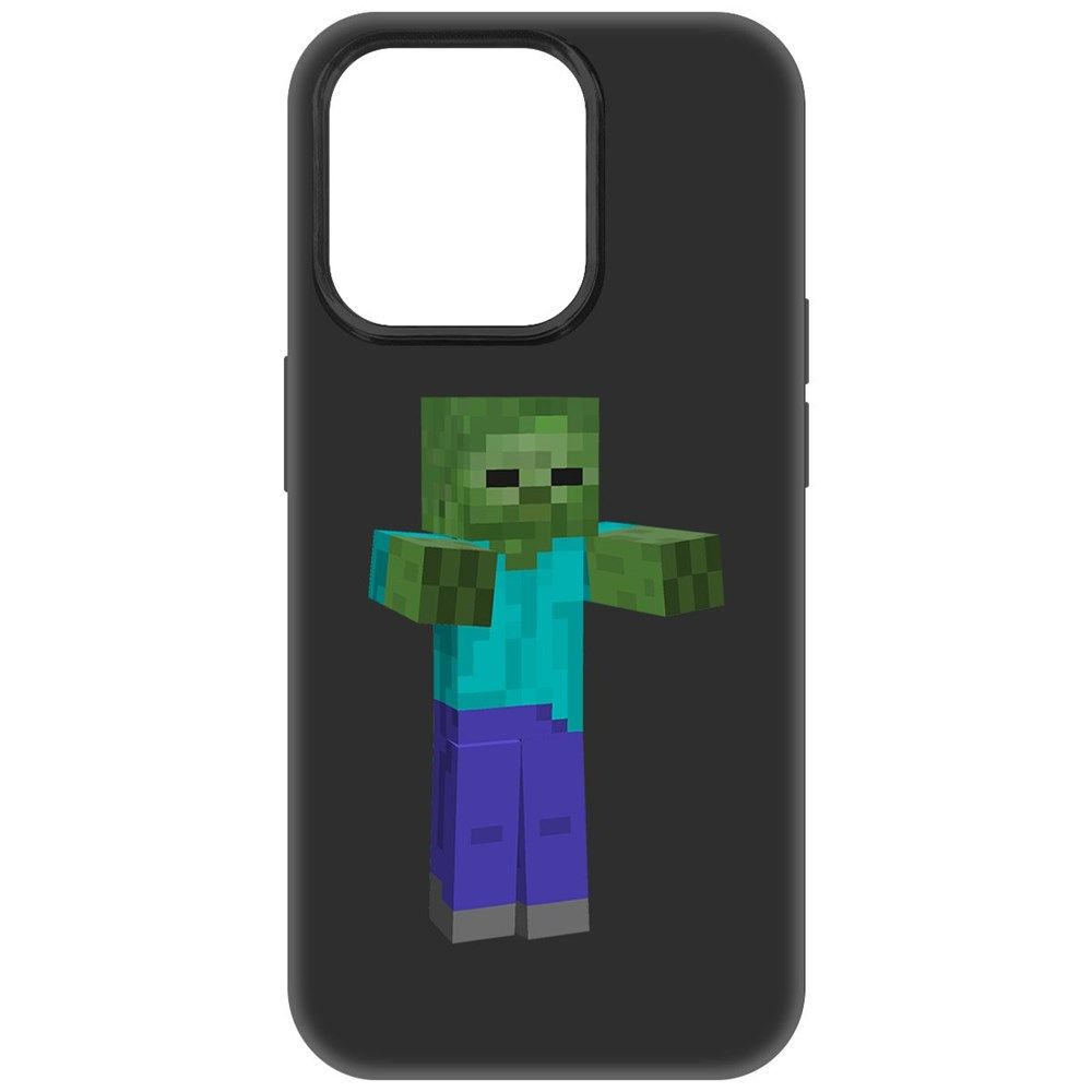 Чехол-накладка Krutoff Soft Case Minecraft-Гигант для iPhone 15 Pro черный  - купить с доставкой по выгодным ценам в интернет-магазине OZON (1222211862)