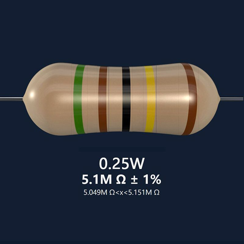 Металлопленочный резистор, номинал сопротивления 5.1M Ом, точность 1% ...