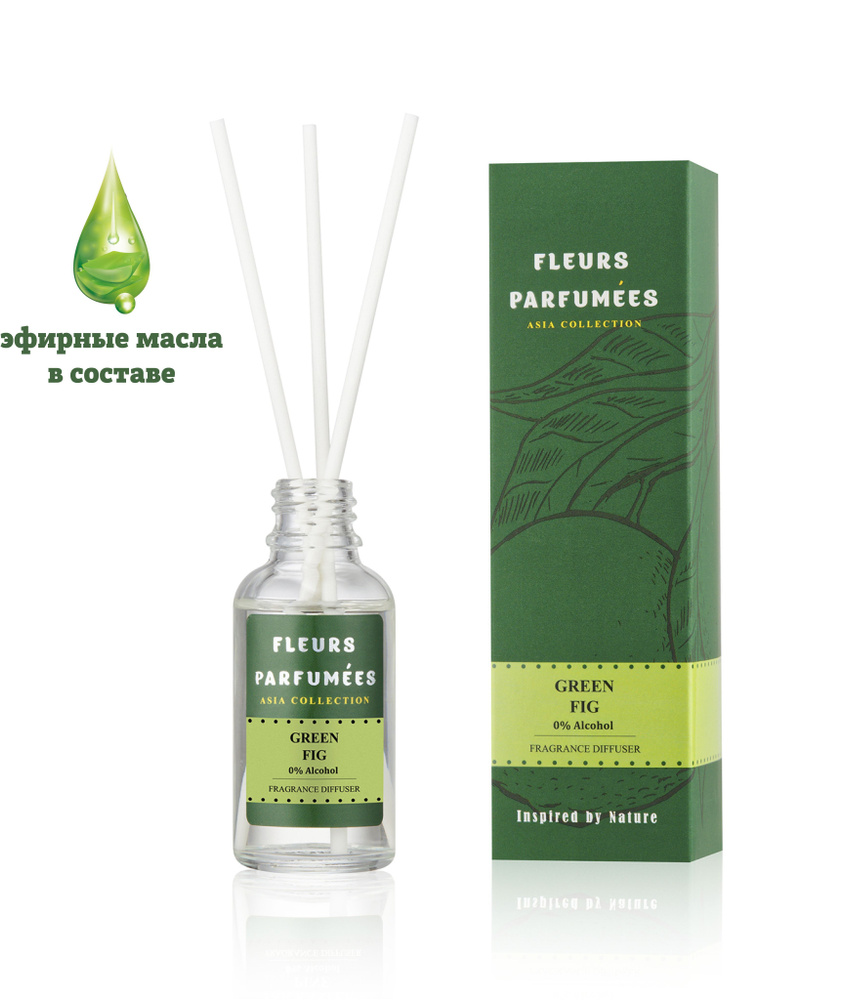 Ароматический диффузор с палочками FLEURS PARFUMMES "GREEN FIG", Франция  #1