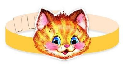 Маска-ободок "Котёнок, кот, кошка" картонная, для детского сада  #1
