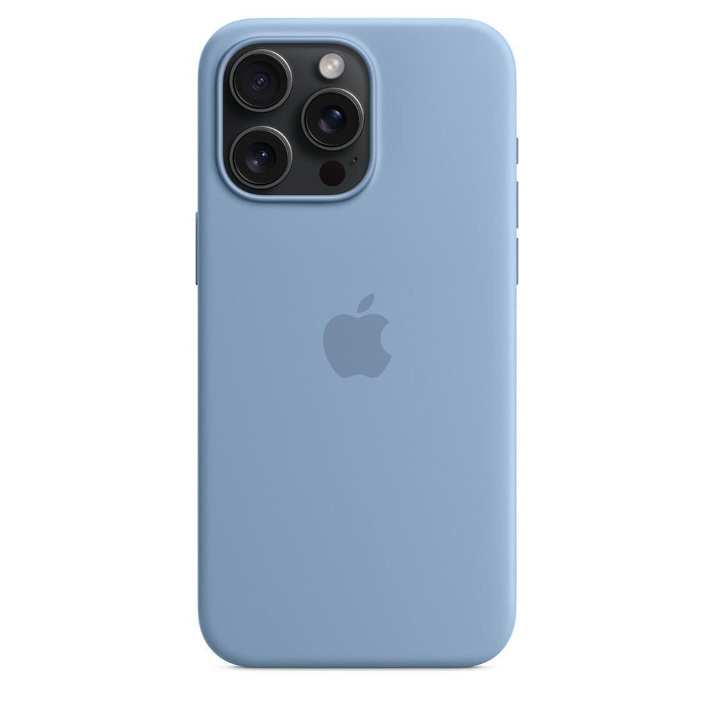 Чехол-накладка Silicone Case MagSafe для iPhone 15 Pro / Winter Blue + Защитное стекло Sparta  #1