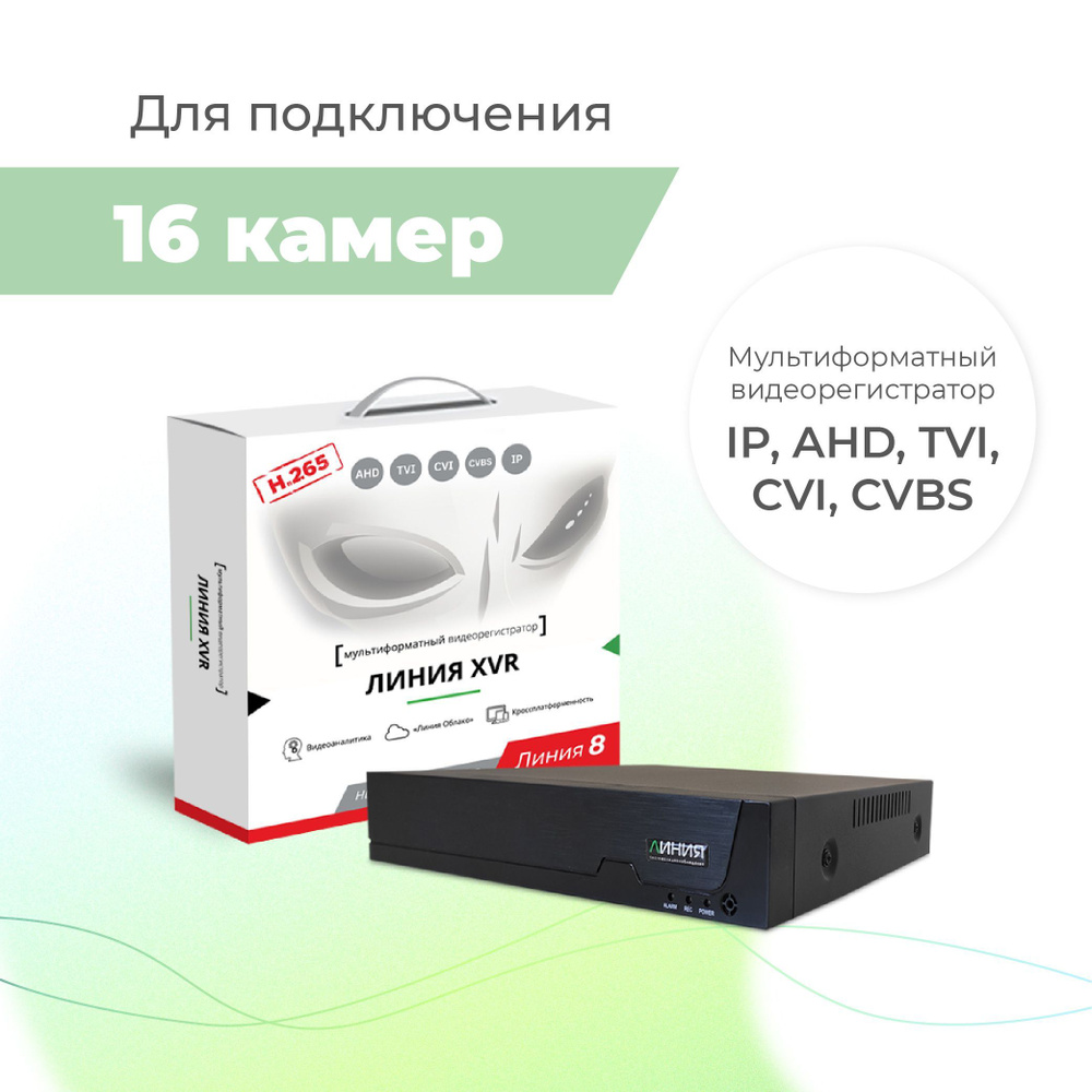 Линия XVR 16S / Гибридный видеорегистратор для аналоговых, IP, TVI, CVI,  AHD камер