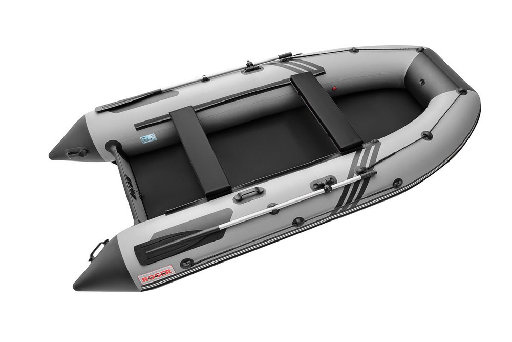 Лодка надувная ПВХ под мотор ROGER Zefir 4000, лодка роджер НДНД с коврикомпризма (серый-черный) - купить по выгодной цене в интернет-магазине OZON(1248984366)