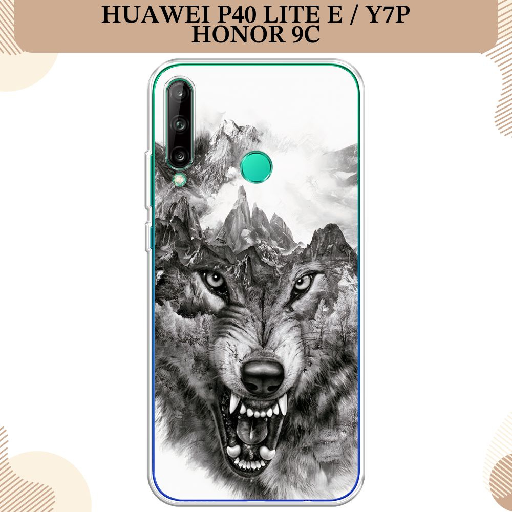 Силиконовый чехол на Honor 9C/Huawei P40 Lite E/Y7p / Хонор 9C/Хуавей P40 Lite E, Волк в горах  #1