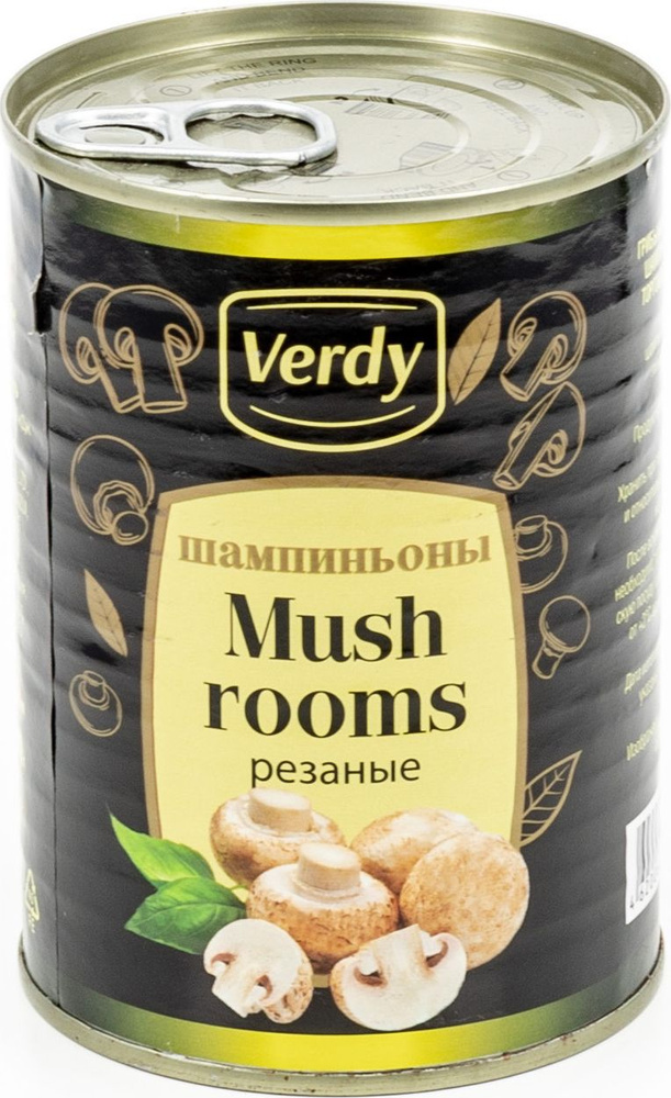 Грибы консервированные Verdy / Верди Шампиньоны резаные жестяная банка ...