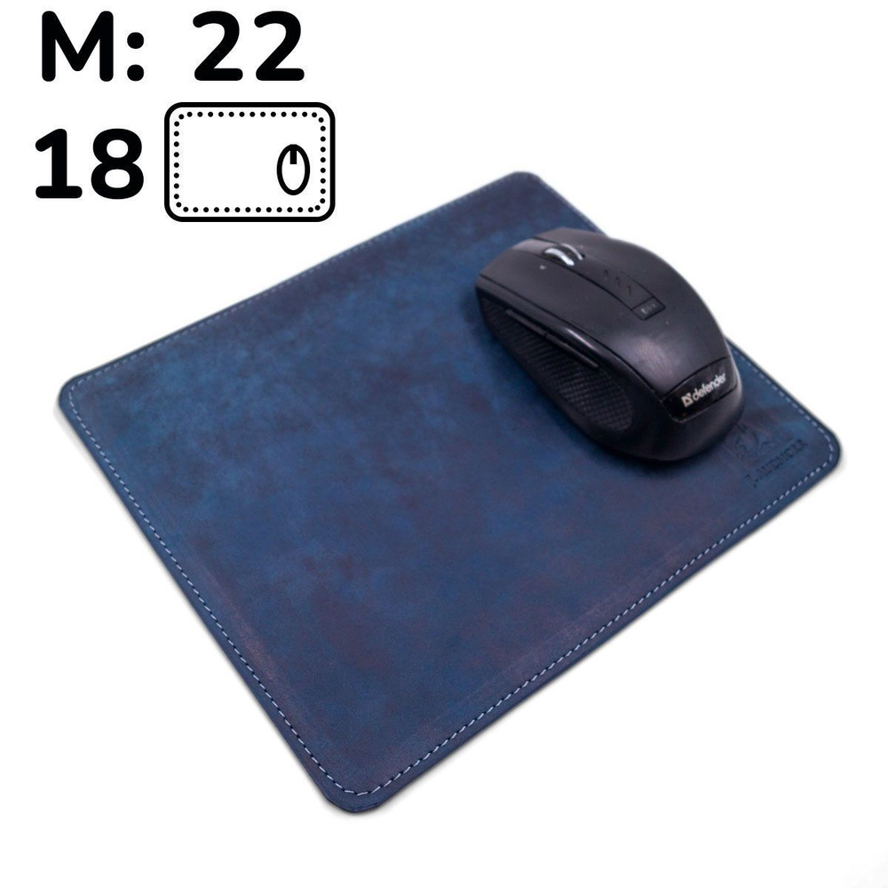 Коврик 18 х 22 см для мышки из натуральной кожи Audmorr J, NewPad M Navy  #1