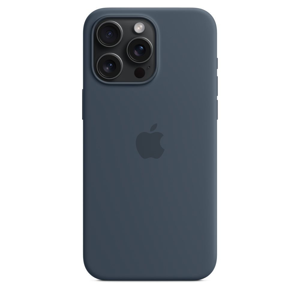 Чехол силиконовый МagSafe для iPhone 15 Pro Storm Blue с анимацией NFC, Silicone case magsafe для Айфон #1