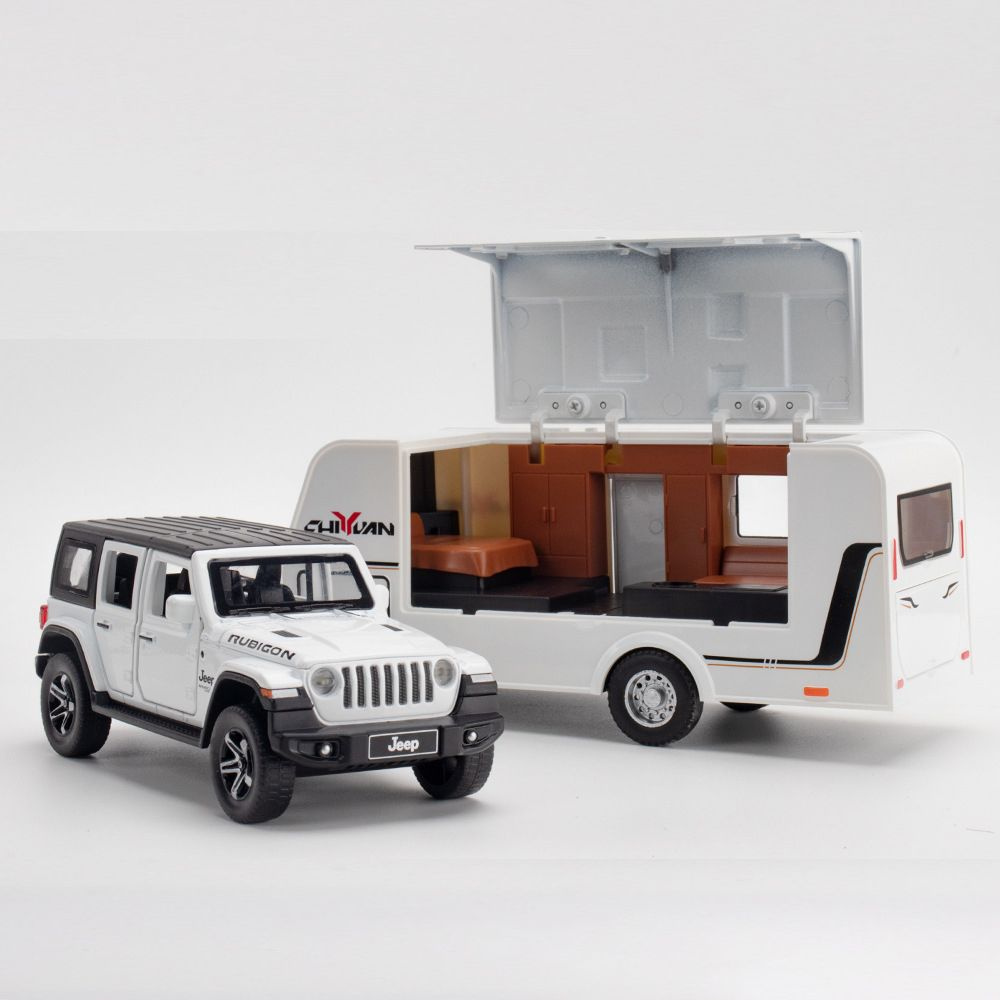 Машинка металлическая Jeep Rubicon 1:32 с прицепом, Коллекционная модель  машины для взрослых, Игрушечный автомобиль с звуковыми и световыми  эффектами ...