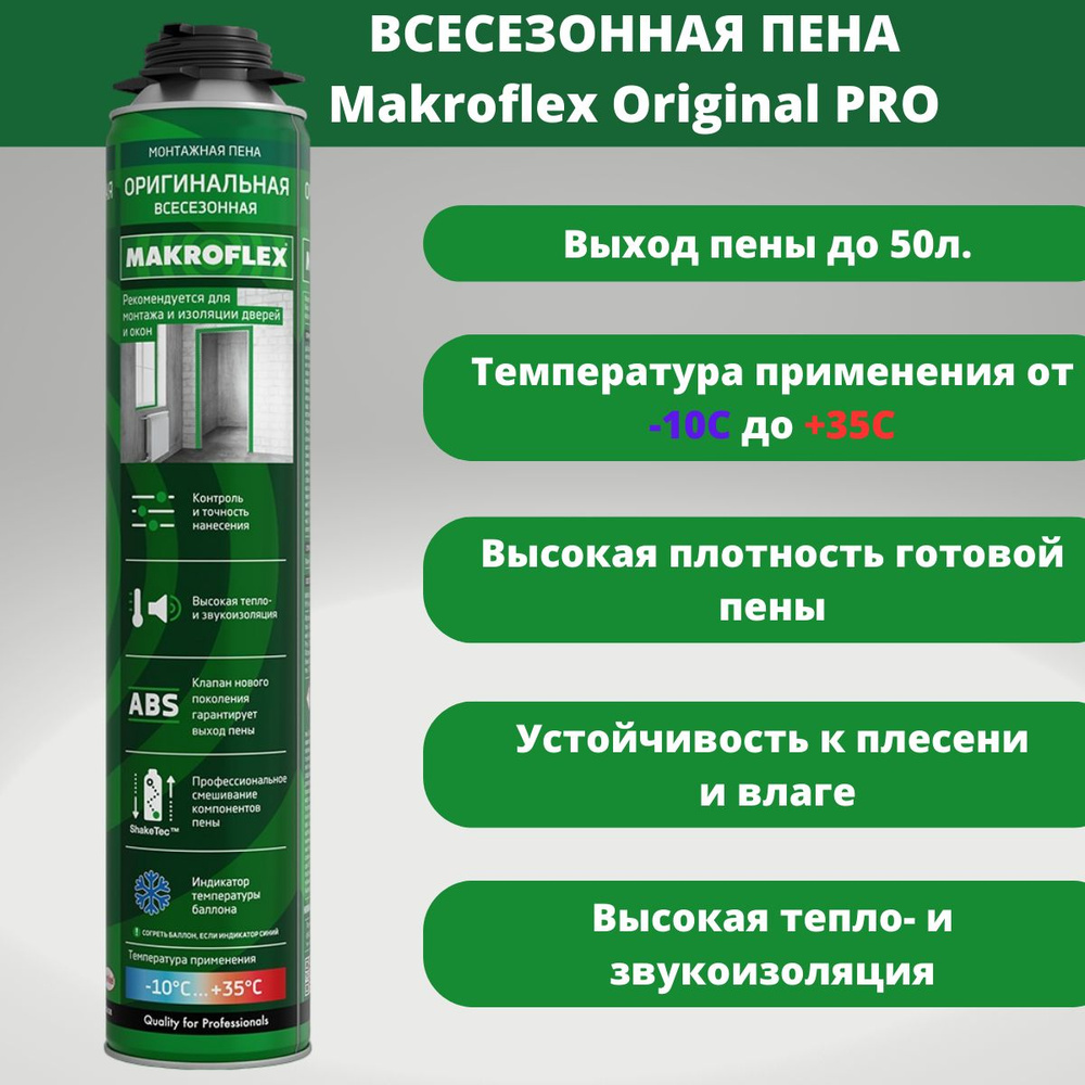 Профессиональная монтажная пена Makroflex PRO-Zima Зимняя купить по ...