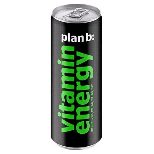 Напиток безалкогольный "Plan B" тонизирующий энергетический газир. Витаминная энергия 0,33л ж/б (2160) #1