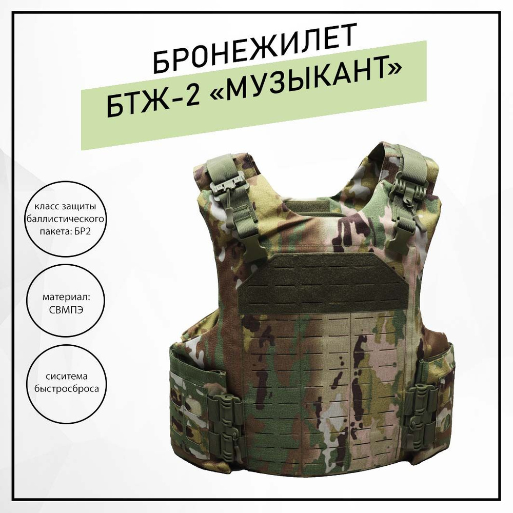 БТЖ-2 "Музыкант" БР 2 Военный Тактический Бронежилет, мультикам ...