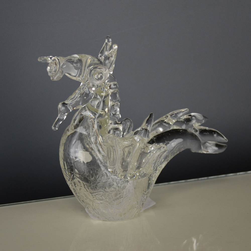 Декоративный "Дракон" Неман стеклозавод, высота 14 см, стекло, сувенир на Новый Год, презент к празднику, #1