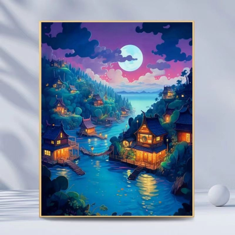 DIY картина по номерам/Картина маслом Ван Гога "Звездное небо"/с ...