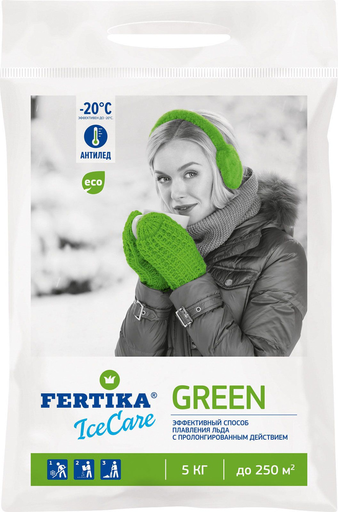 Противогололёдное средство Fertika Ice Care Green 5кг #1